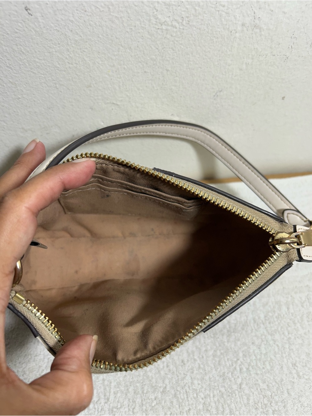 Coach Beige/Tan Signature Mini Wristlet - Picture 3 of 8